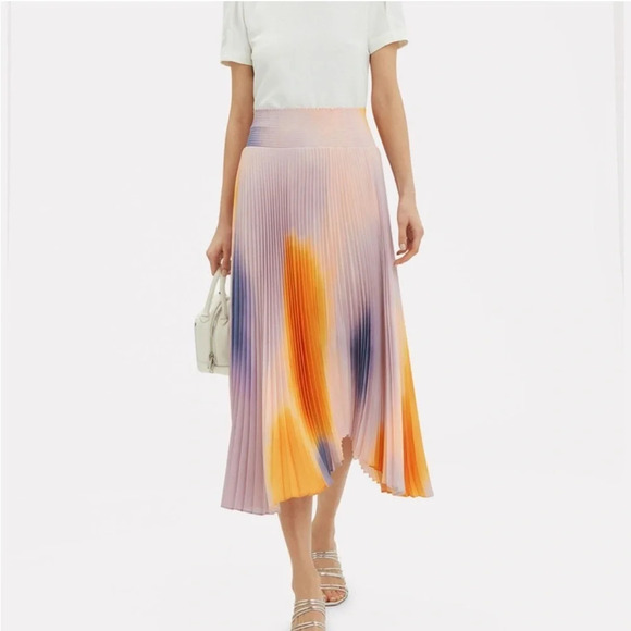 A.L.C. Sonali Ombré Midi Skirt Pleated Pastel‎ Women’s XL 14 Taylor Swift Lover - Picture 5 of 14